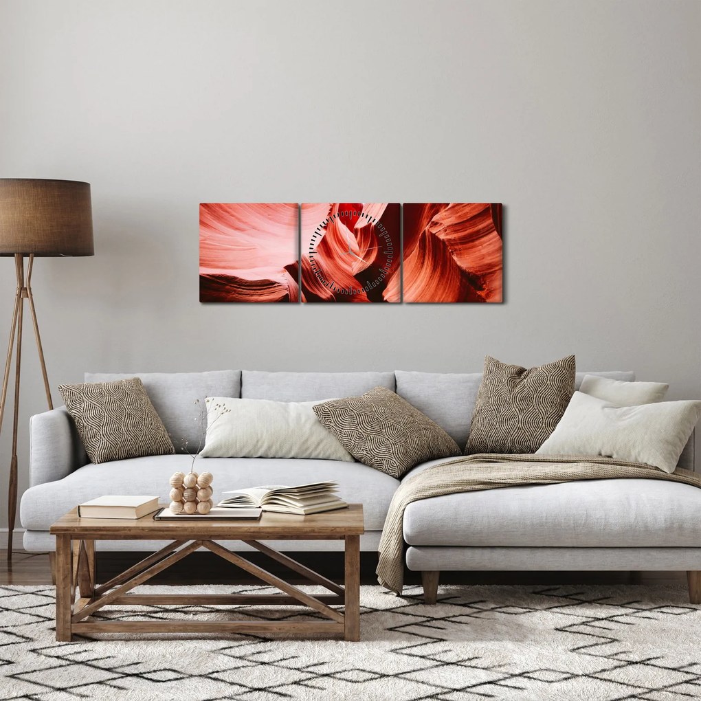 A vörös sziklák képe (órával) (90x30 cm)