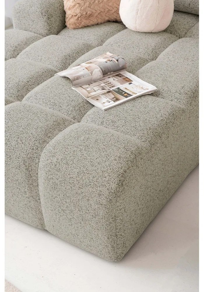 Világosbarna kinyitható tárolóhelyes moduláris sarokkanapé (bal oldali) Lulu – Miuform