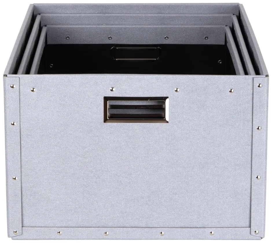 Világosszürke karton tárolódoboz szett 3 db-os Ture – Bigso Box of Sweden