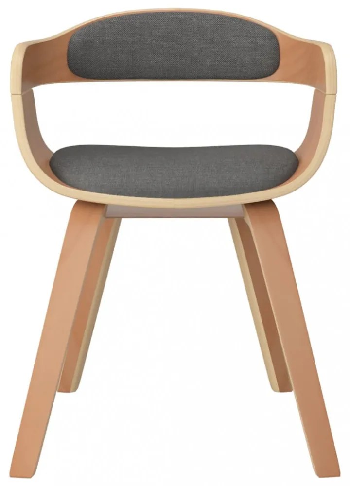 vidaXL 2 db világosszürke hajlított fa és szövet étkezőszék