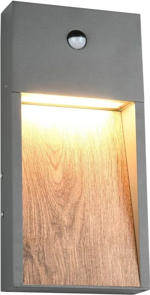 TRIO 246969135 SALMON Modern Kültéri Fali Lámpa Sötét Fa, Világos Fa LED IP44