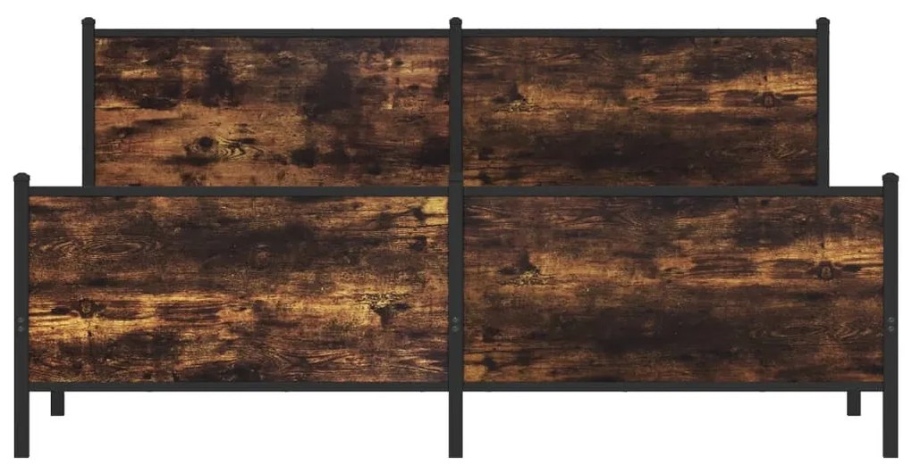 füstös tölgy színű fém ágykeret matrac nélkül 183 x 213 cm