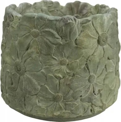 Fedél virágcserép cement beton terasz kert H16