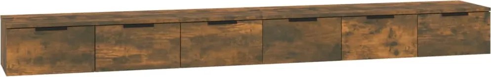 vidaXL 2 db füstös tölgy színű szerelt fa faliszekrény 102x30x20 cm