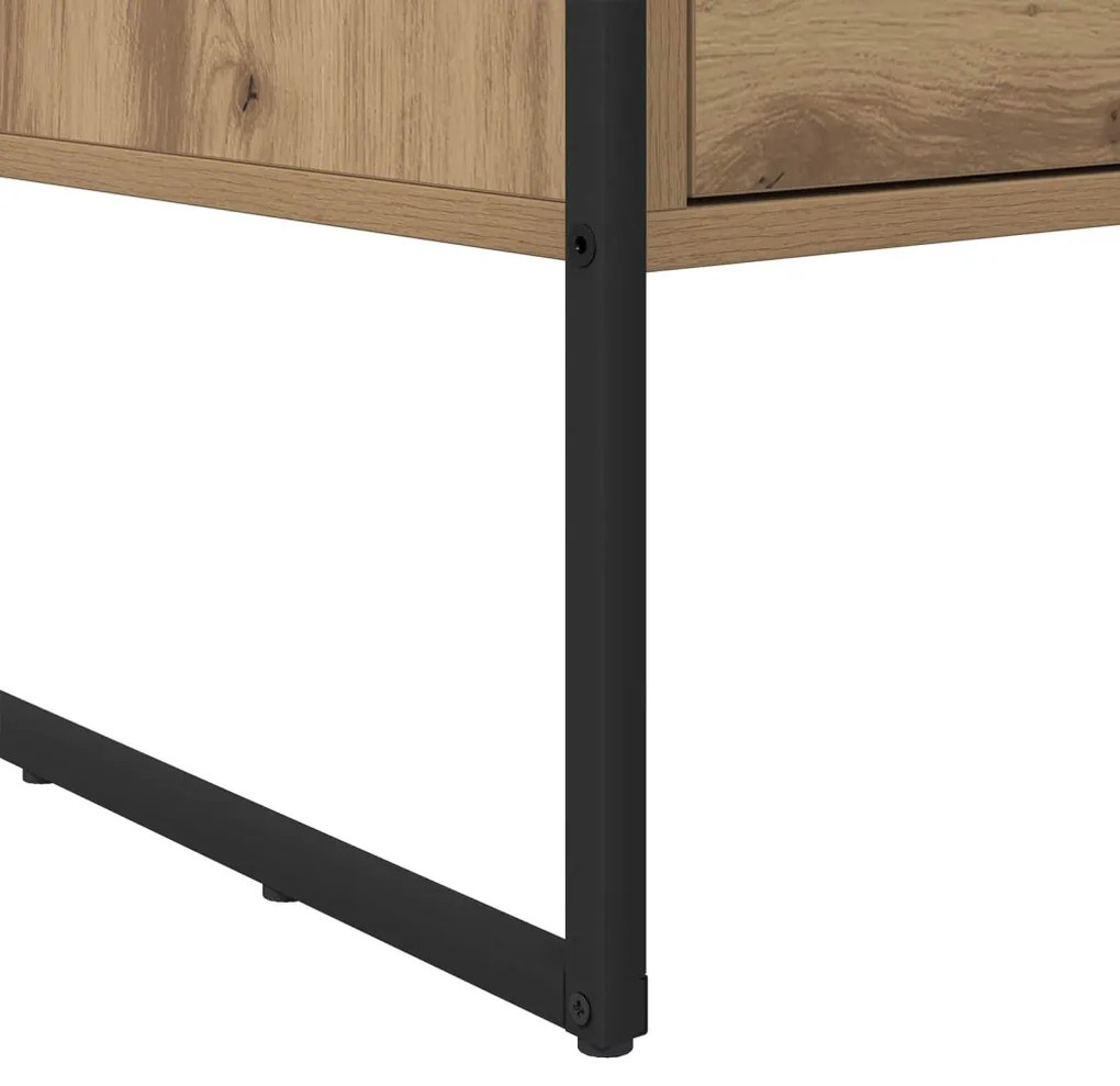 vidaXL Dohányzóasztal fiókkal Művészi tölgy 100 x 46 x 40 cm Faanyag