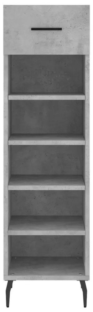 betonszürke szerelt fa cipősszekrény 30 x 35 x 105 cm