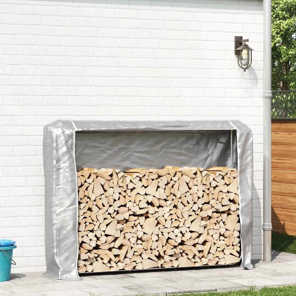 Tűzifa állvány esővédővel 200x25x150 cm Horganyzott acél