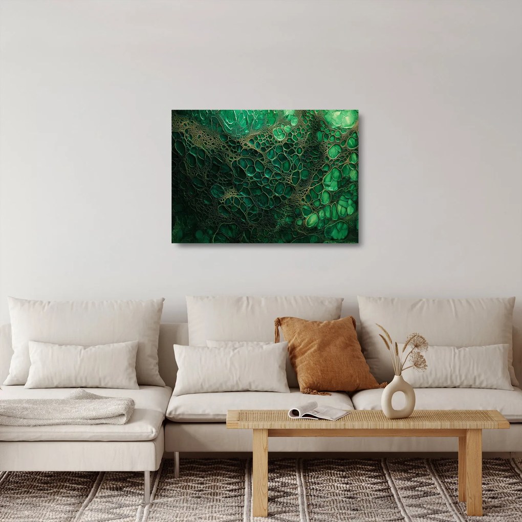 Üveg kép - Zöld mikroszkópos Üveg kép (70x50 cm)