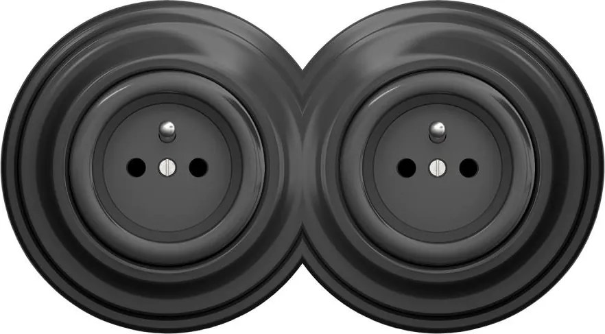 Kliklap - Dupla retro fali dugalj kerettel 230V antracit