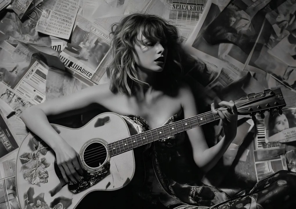 Poszter 84,1x59,4cm Fiatal gitárosnő