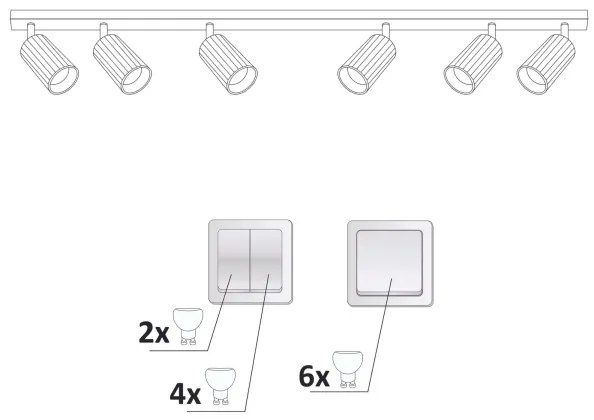 spotlámpa NICEA 6xGU10/10W/230V fehér