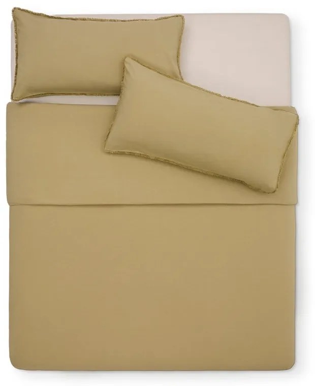 Sárga-zöld kétszemélyes hosszabbított pamut-perkál ágyneműhuzat 260x240 cm Sifinia – Kave Home