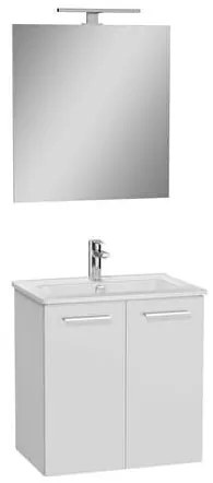 VitrA Mia Fürdőszobabútor szett mosdóval, tükörrel és világítással 59x61x39,5 cm fényes fehér MIASETFP60B