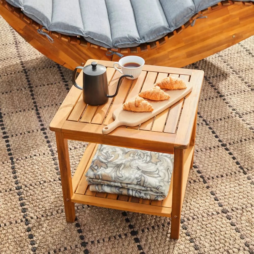 WASHINGTON fa tárolóasztal, 45x45x45cm, barna Casaria