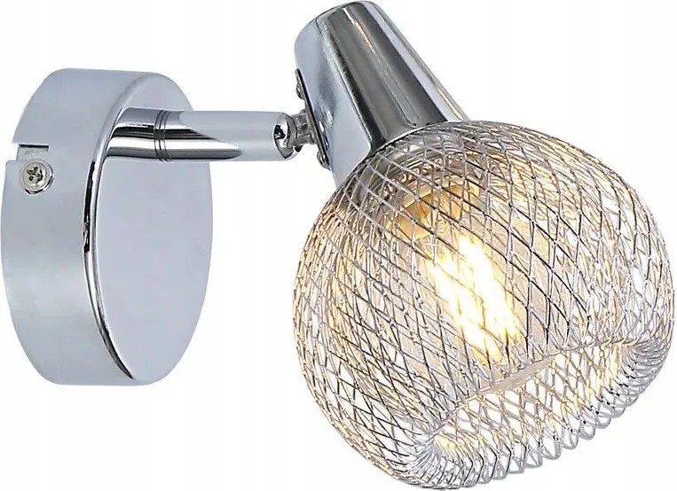 Reality Loretto Fali Lámpa, Króm Fém, 1xE14 40W, Ipari Stílusú, IP20