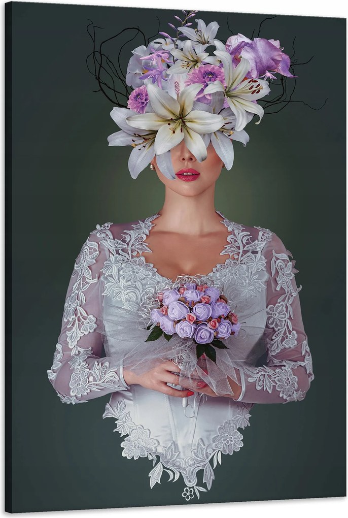 Vászonkép Nő fehér ruhában Natura 60x90 cm Ideális ajándék