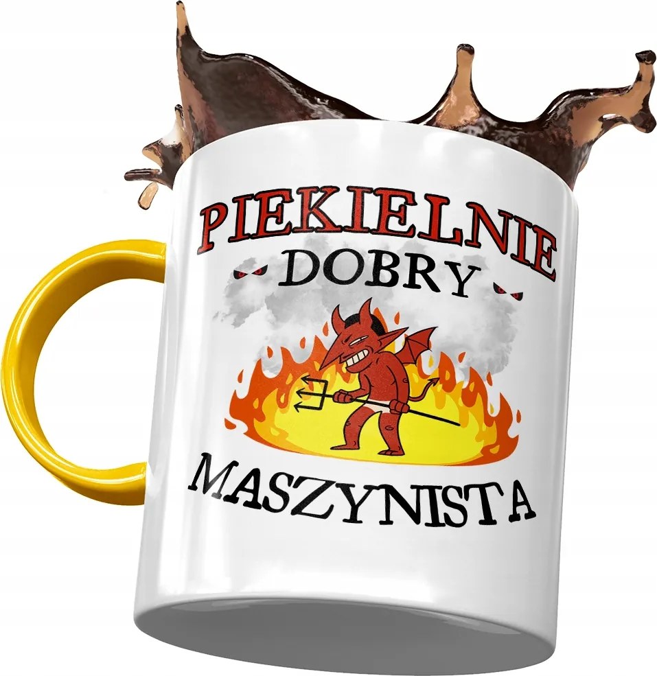 Sárga Bögre A Mozdonyvezetőnek Pokolian Jó Nyomtatott Fotóval