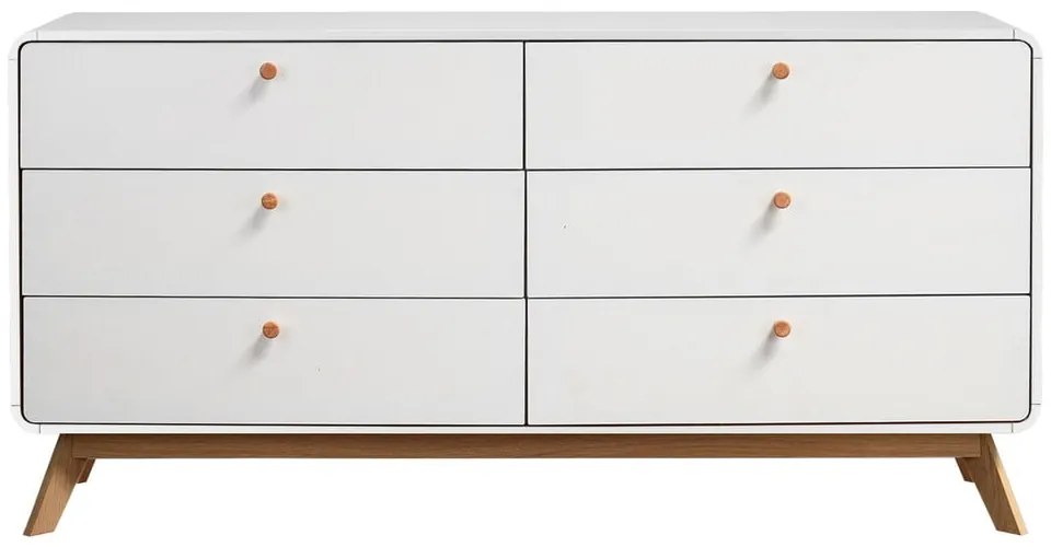 Fehér alacsony komód 150x74 cm Caitlin – Støraa