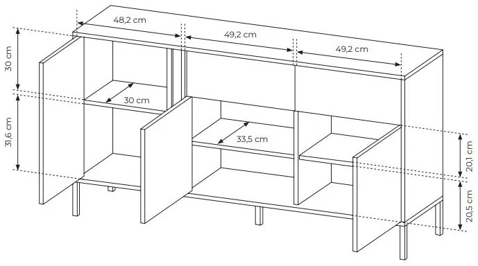 Komód Danton 3D2S (bézs). 1071342