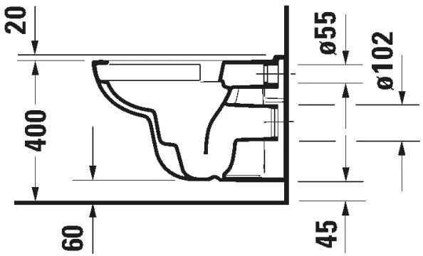 Duravit 25700920002 - Függesztett perem nélküli WC D-CODE kerámia/fényes fehér