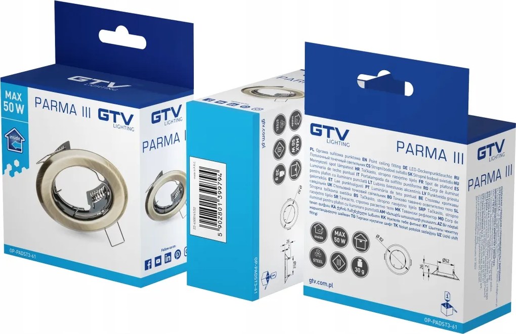 Parma III mennyezeti spot lámpatest, IP20, kerek, óarany OP-PADST3-61