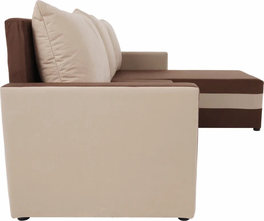 Univerzális ülőgarnitúra, barna/bézs, PAULITA NEW