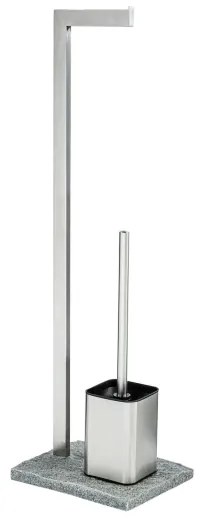 WENKO 20604100 - WC-kefe GRANIT 23x73,5 cm rozsdamentes acél/szatén/szürke