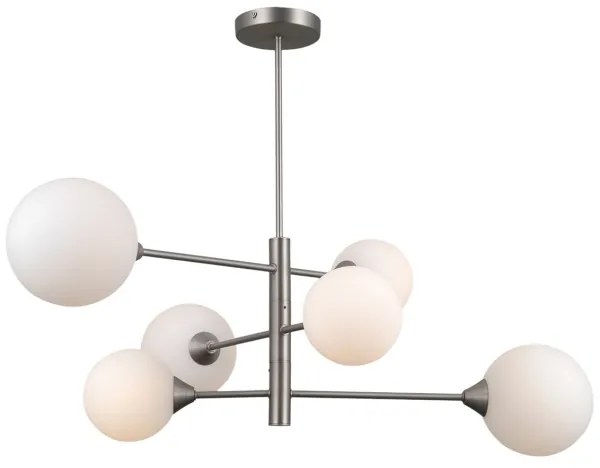 ITALUX PND-55342-6-SN - EVORA 6xG9/5W/230V mennyezeti lámpa, nikkel