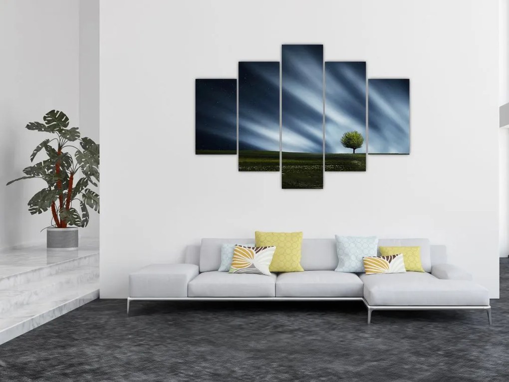 Az aurora borealis képe egy lápvidéken (150x105 cm)