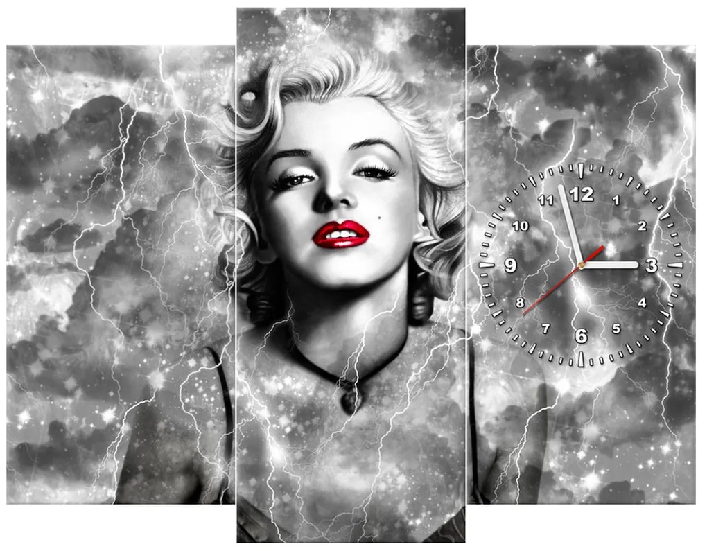 Gario Órás falikép Felvillanyozó Marilyn Monroe - 3 részes Méret: 30 x 90 cm