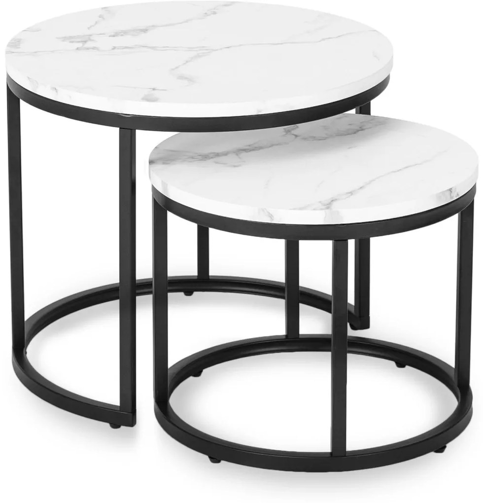 Dohányzóasztal Szett Fehér Márvány DAFNE