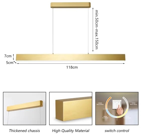 Brilagi - LED csillár SLEEKLINE LED/40W/230V 3000/4500/6000K arany