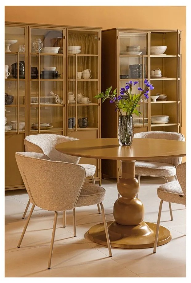 Mustársárga fém tálalószekrény 140x200x44 cm Exhibit – WOOOD