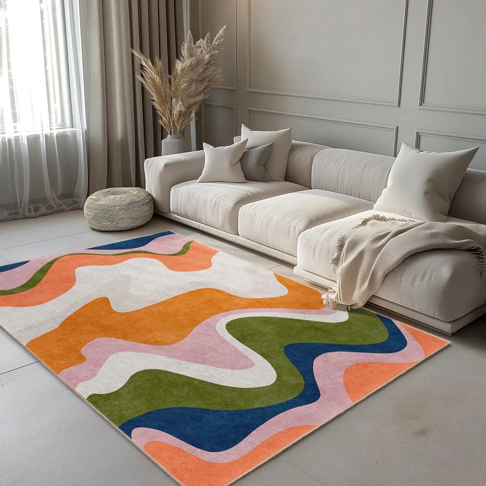 Narancssárga mosható szőnyeg 160x230 cm Squiggly Orange – Mila Home