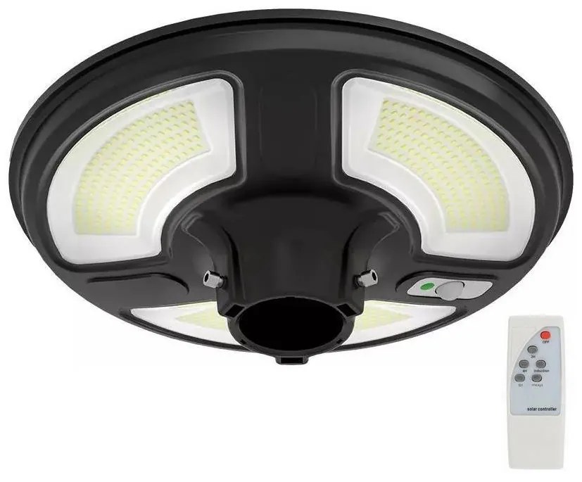 V-Tac LED napelemes utcai lámpa érzékelővel LED/7,5W/3,2V IP65 4000K + távirányító VT1369