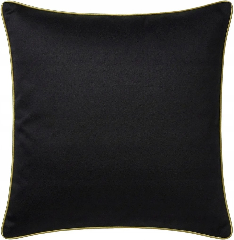 Szatén párnahuzat 50x70 Queen fekete, arany bizsu