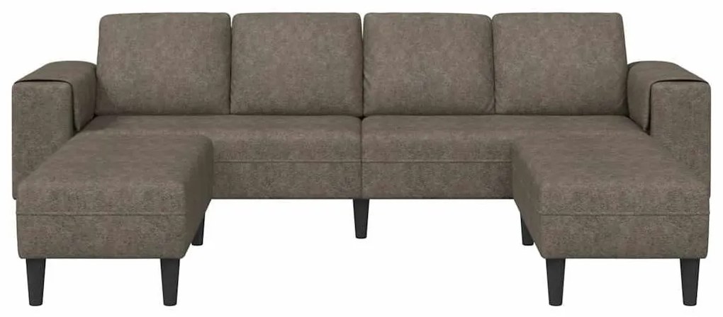 Kanapé Szett 3 pcs Sötétszürke Műbőr velúr