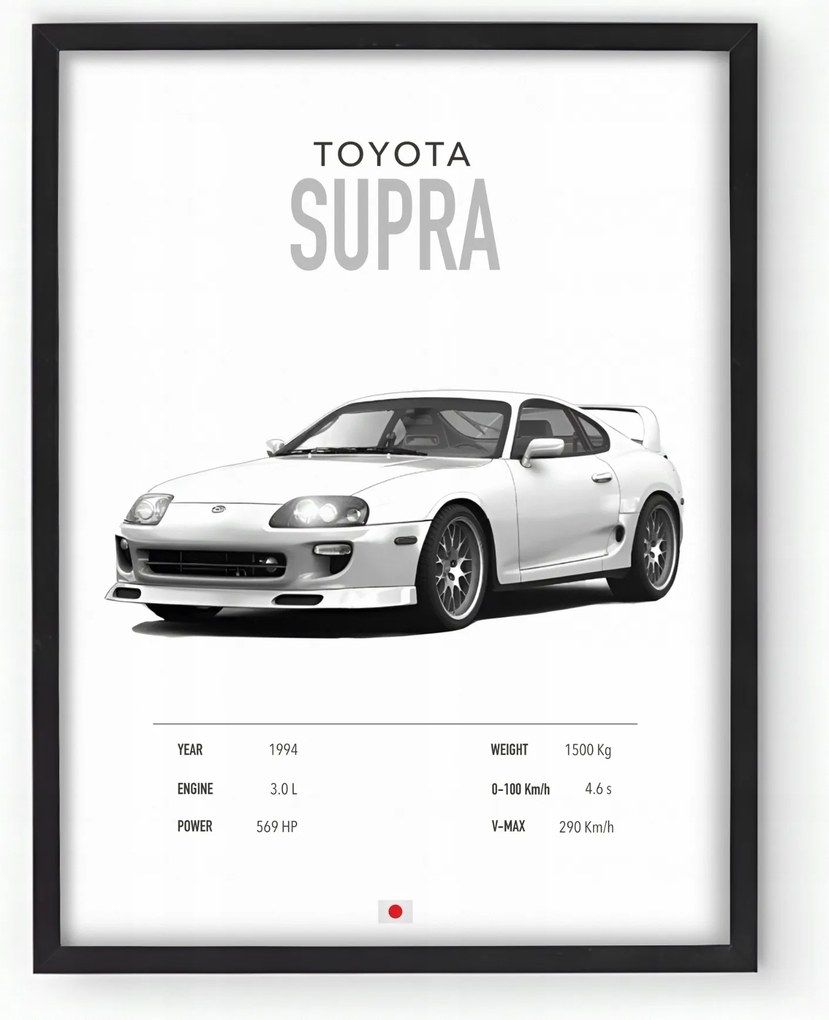Toyota Supra keretes poszter 30x40 cm Ajándék ötlet