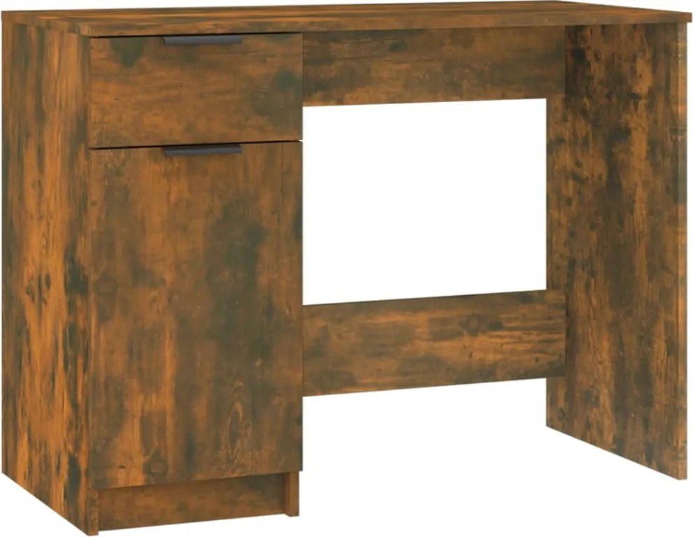 vidaXL füstös tölgyszínű szerelt fa íróasztal 100 x 50 x 75 cm