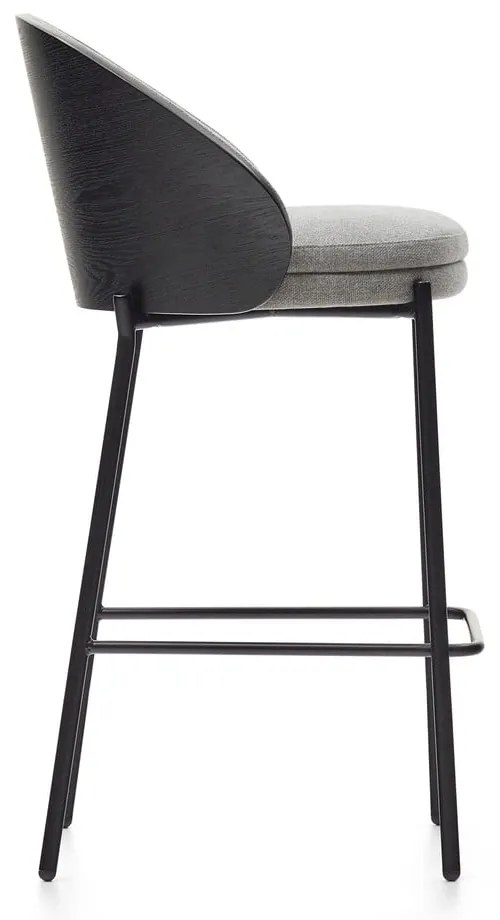 Fekete-szürke bárszék (ülésmagasság 65 cm) Eamy – Kave Home