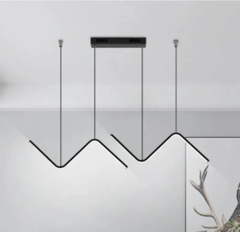 Függőlámpa konyhába, loft stílusú, fekete Led lámpa, modern, 6500K, 23W