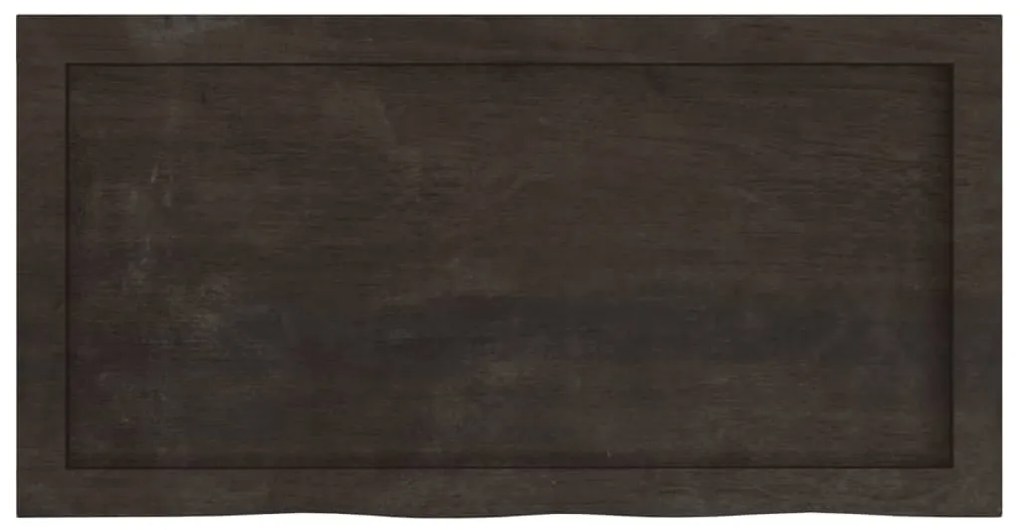 sötétbarna kezelt tömör tölgyfa fali polc 80x40x(2-6) cm
