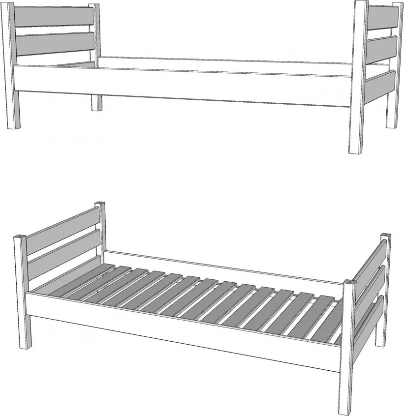 Leo duplex fenyő emeleteságy 90x200 + ajándék ágyráccsal