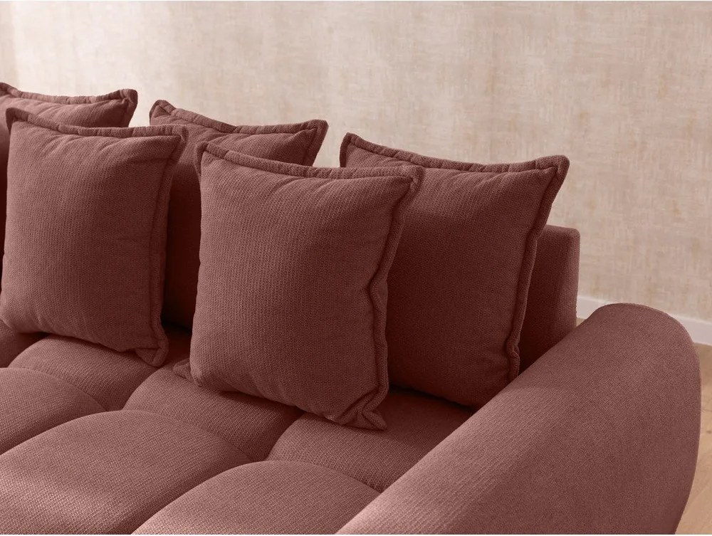 Terrakotta színű sarokkanapé (jobb oldali-heverő résszel) Albane – Ropez