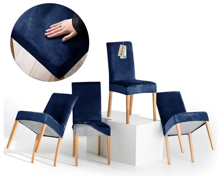 Kék gumis szék huzat szett 4 db-os 48 cm Sento – Restilo