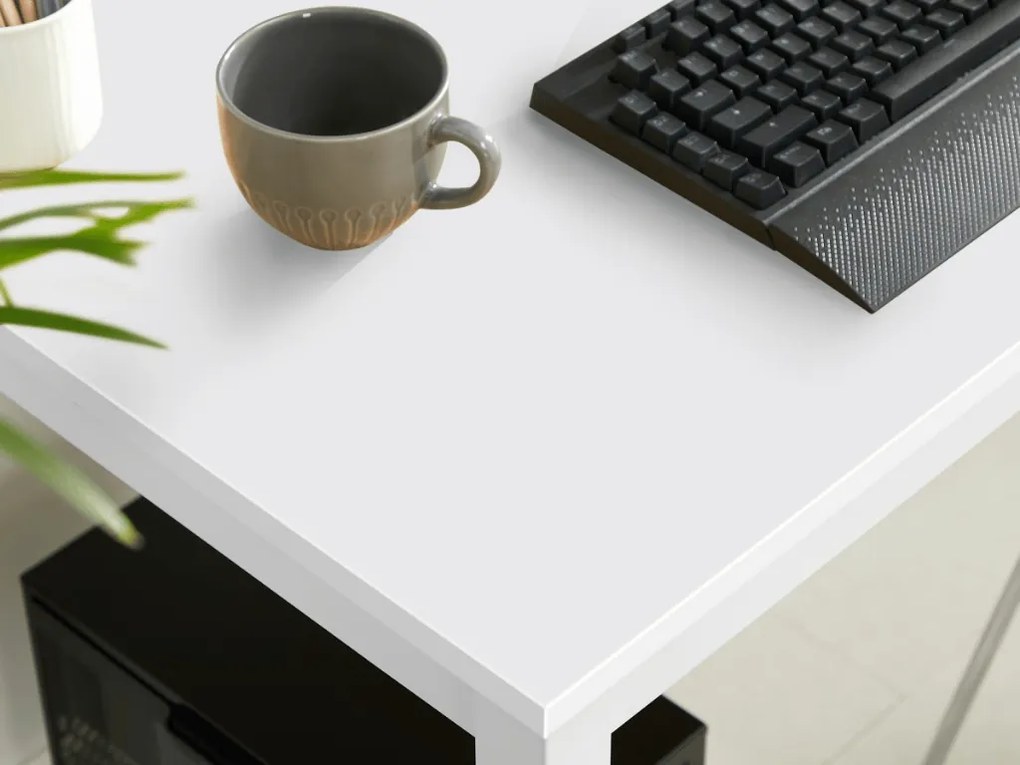 Fehér étkezőasztal fehér asztallappal TESSA 120x60 cm