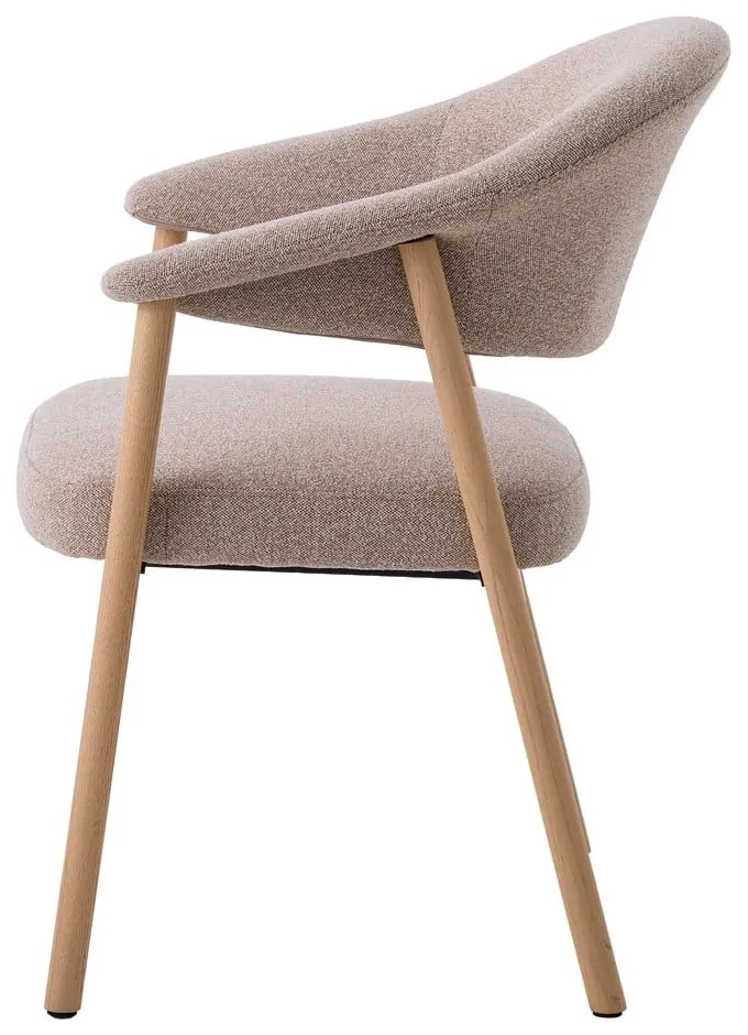 Bézs tölgyfa karfás étkezőfotel szett 2 db-os Elk – Unique Furniture