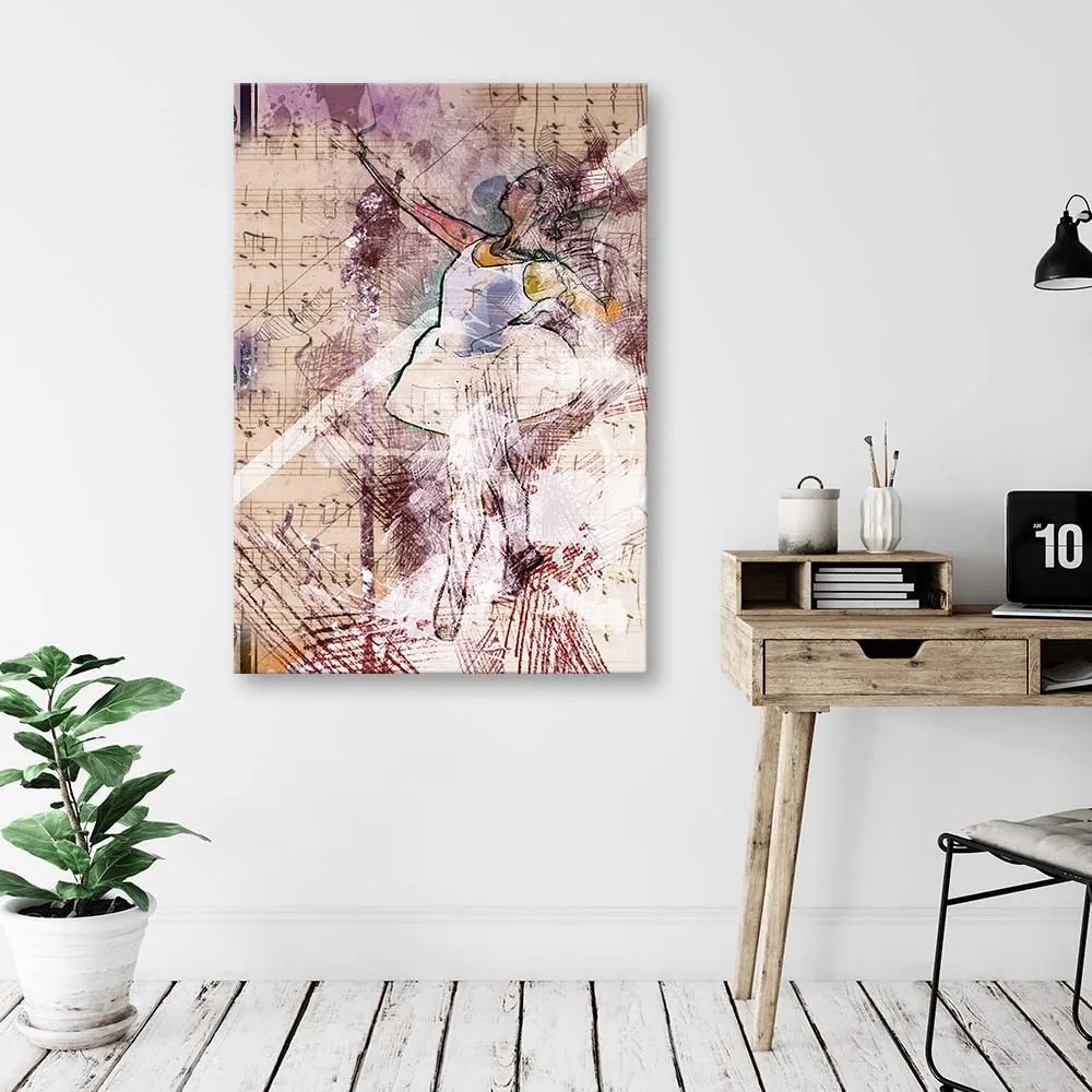 Gario Vászonkép Balerina fehér ruhában Méret: 70 x 100 cm