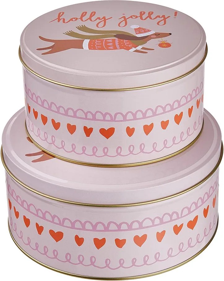 COOKIE JAR fém tárolódoboz, tacskó Ø16,7 cm