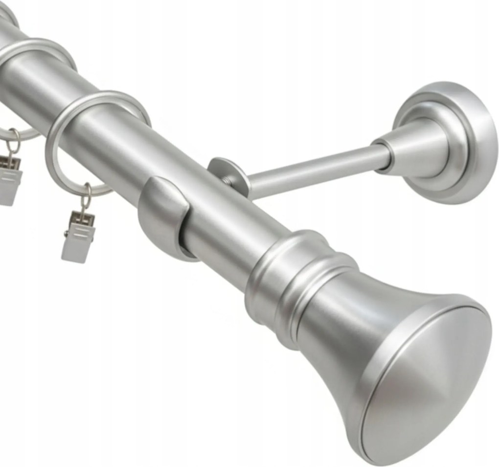 Függönykarnis Fém 25 mm ezüst függönykarnis Szatén Monaco 280 cm